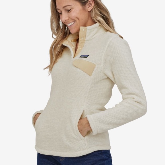 PATAGONIA Women’s Re-Tool Snap-T Fuzzy Pullover Fleece - white/cream, size S - Picture 2 of 8
